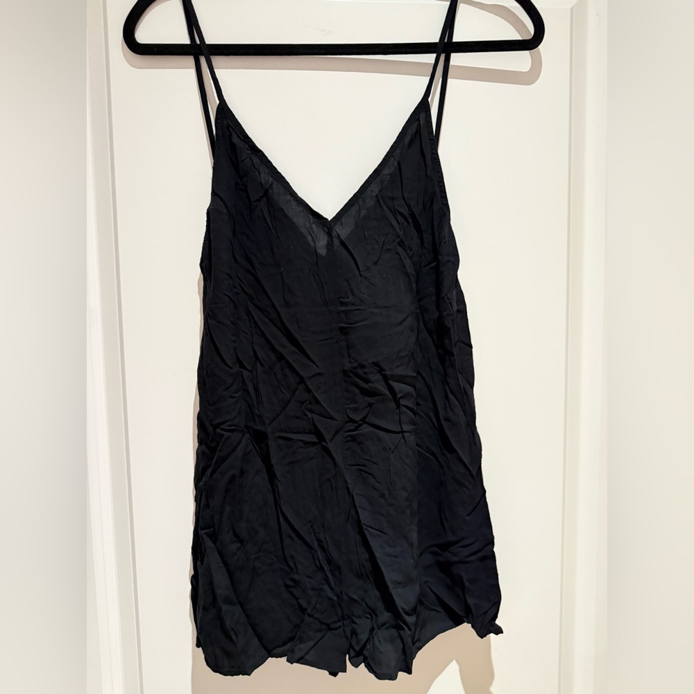 Lingerie black onsie loungewear low back spaghetti straps